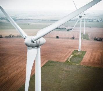 windmills in an open field