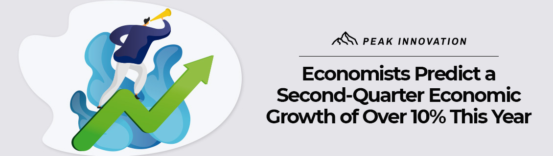 An Animated Image of an Economist Standing on a Rising Arrow Representing Economic Growth